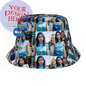 Customizable Cartoon Pattern Photo Print Bucket Fisherman Cap Funky Street Style Summer Beach Travel <b>Hat</b> <b>for</b> Men Women Daily - Product Image 1