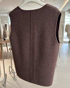 Pull en cachemire et laine pour femme, col en V, couleur bordeaux, style coréen, respirant, logo sur le devant, vêtements décontractés d'automne, nouvelle arrivée 2025 - Product Image 2