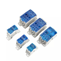 Conector de alimentación de bloque de terminales de instalación de riel DIN tipo tornillo de separación unipolar Ukk de salida múltiple 80A 125A 160A 250A 400A 500A