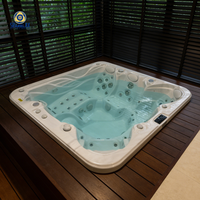 Bain à remous de luxe pour 6 adultes, spa de massage en pierre artificielle, autoportant, avec drain, vente en gros, fabriqué en Chine