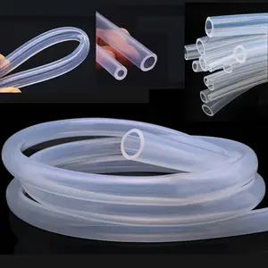 Mangueira de borracha de silicone transparente personalizada de grau alimentício 4 5 6 8 9 10 12 13 14 16mm de diâmetro externo Tubo de silicone flexível
