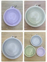 Bol pliable en silicone pour animaux de compagnie, motif uni, portable, pliable, pour nourriture et eau, pour les voyages, utilisation en extérieur, pour chiens