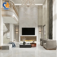 Carreaux de sol et de mur Sinray 1200x1200mm en pierre frittée ACCENTS Borders, modernes, antidérapants, antibactériens, zéro absorption d'eau, pour chambre à coucher
