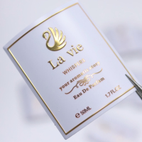 Plaque nominative personnalisée gris bronze en aluminium, étiquette adhésive durable, résistante à l'alcool, autocollant 3D gaufré et gravé pour collection de parfums