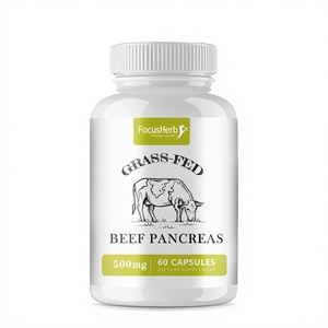 FocusHerb Livraison Rapide 100% Bœuf de Vache Nourri à l'Herbe, Pancreas 500MG, à Base de Plantes, 60 Capsules pour le Soutien Immunitaire - Product Image 1