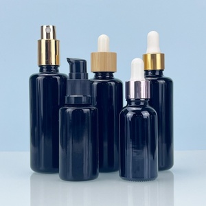 15ml 20ml 30ml 50ml 60ml 100ml Wholesale Black UV-resistant Violet Glass Essential Oil <b>Bottle</b> with Bamboo <b>Dropper</b> Cap - Product Image 6