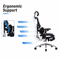 Chaise de bureau ergonomique haut de gamme JR RACING de Chine, design moderne, entièrement en alliage d'aluminium, chaise de direction en maille avec repose-pieds réglable en hauteur