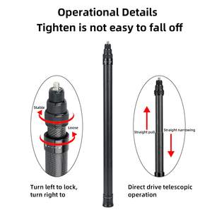 1,5 m/59 pulgadas 3m/118 pulgadas palo de Selfie ajustable poste de extensión de fibra de carbono Invisible para <span class=keywords><strong>Insta360</strong></span> X3 <span class=keywords><strong>ONE</strong></span> <span class=keywords><strong>X2</strong></span> <span class=keywords><strong>accesorios</strong></span> de acción - Product Image 5