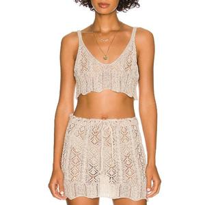 Runwaylover E4003 CROCHET गोफन फसल शीर्ष और CROCHET स्कर्ट संगठन - Product Image 1
