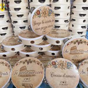 Tambour à main en bois de 6 pouces, instrument de percussion musical, design coloré, pour mariage et fête, avec effets sonores, prix - Product Image 1