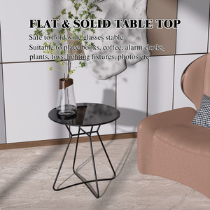 Tavolino rotondo <span class=keywords><strong>in</strong></span> metallo da 17,72 pollici, elegante tavolino da banchetto con cuscino <span class=keywords><strong>in</strong></span> <span class=keywords><strong>plastica</strong></span> per uso interno ed esterno - Product Image 2