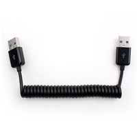 Câble USB 2.0 rétractable spiralé mâle-mâle, câble d'extension de données USB, gaine en PVC, double blindage pour appareils USB informatiques