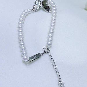 Handmade Natural Freshwater Pearl Bracelet 5-6mm Near Round Almost Flawless <b>Butterfly</b> Design Fine <b>Charm</b> Ornament - Product Image 3