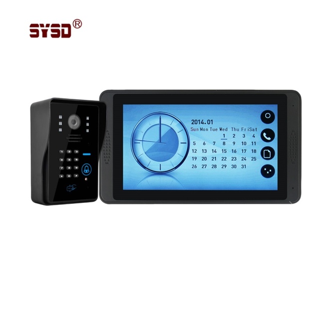 HD Home Security Access Control System with Wired Doorbell Camera Video Door Phone Touch Screen & Swipe Card Unlocking