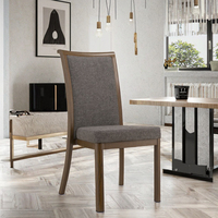 Chaise de salle à manger moderne en aluminium imitation bois, chaise d'appoint rembourrée avec structure métallique durable pour hôtel, chambre, salon, café