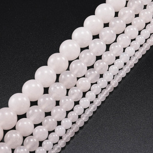 Cuentas sueltas redondas de calcedonia blanca cristalina para pulseras DIY, cuentas de piedra natural al por mayor de 6mm, 8mm, 10mm, 12mm, 14mm, 16mm - Product Image 3