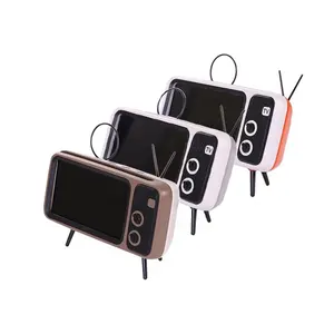 Mini desktop cellphone screen stand retro tv speaker mobile  mini phone holder KAKASGO wireless bt