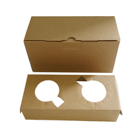 Boîtes rigides en carton ondulé brun recyclé à paroi simple pour tasses à thé avec insert