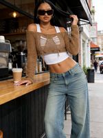 Nouvelle collection Printemps 2026 : Jean bootcut vintage brodé pour femme, style européen et américain, extensible, délavé, taille mi-haute, coupe classique
