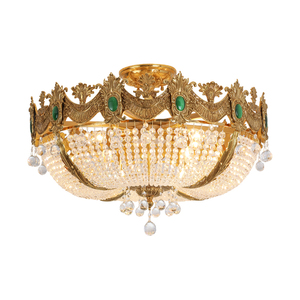 Châu Âu Brass Phòng Khách Phòng Ăn Đơn Giản Hiện Đại Đèn Trần Thả Pha Lê Đồng Ánh Sáng Trần - Product Image 6