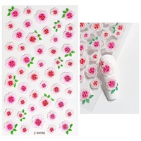 Luxe 5D En Relief Fleur Conception Nail Art Autocollants 3D Papier Manucure Stickers pour Articles De Fête