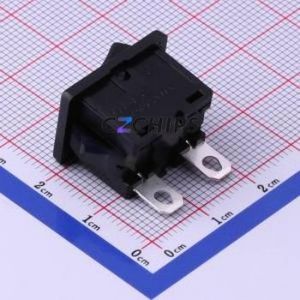 SDDJE10300 Rocker Switch Through hole Component (THT) Switch Concave Bend Solder Tab Black 10A - Product Image 2