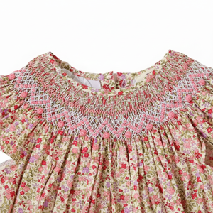 Robes pour bébé faites à la main Robe à fleurs pour enfants smockée Enfants pour filles confortable ODM OEM vente en gros pour 8M à 12 ans haut de gamme - Product Image 1