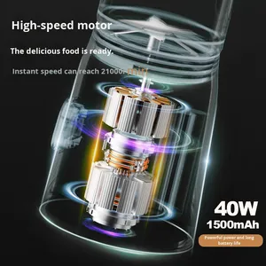 Điện Máy xay sinh tố Máy ép trái cây USB nhanh có thể sạc lại máy trộn trái cây tươi Máy xay cầm tay đa chức năng cup Lắc SMOOTHIE MAKER - Product Image 3