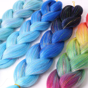 Venta al por mayor de extensiones trenzas Jumbo de fibra resistente al calor brillante de oropel sintético de brillo mixto pelo trenzado para el día loco del cabello - Product Image 4