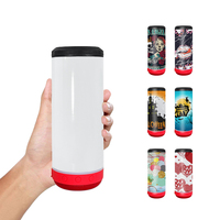 Gobelet musical intelligent sans fil en acier inoxydable de 16 oz pour sublimation, 4-en-1 avec fonction refroidisseur et 2 couvercles