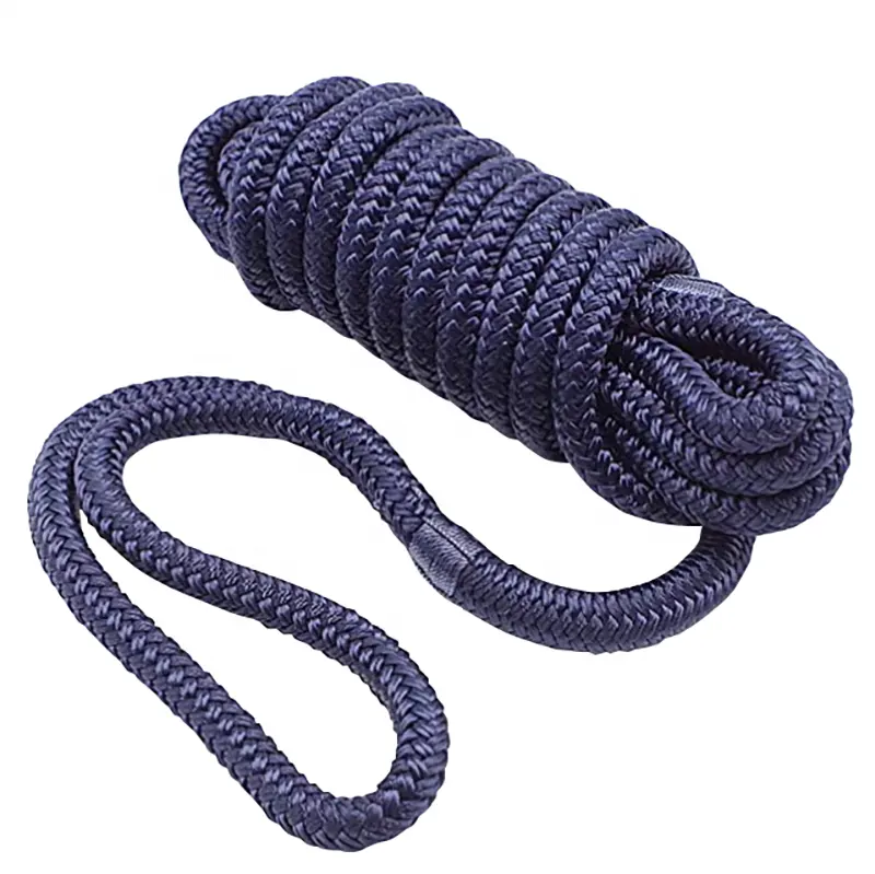 Nylon Polyester Pe CE Certificate marine yacht boat dock line white navy blue black double braided rope