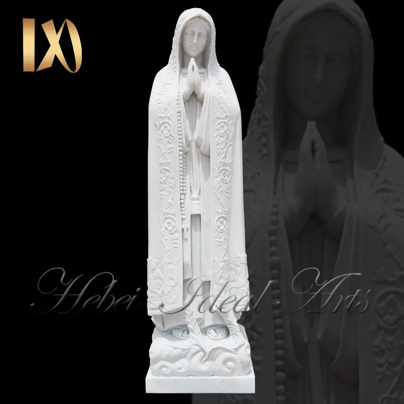 फैक्टरी मूल्य जीवन आकार प्राकृतिक सफेद संगमरमर वर्जिन मैरी की मूर्ति