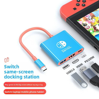 TUTI 3 in 1 USB Hub ABS HDTV 4k60hz USB 3.0 PD 100w Pengisian Daya 3 in 1 Docking Station Tipe C untuk N-Switch 1/2
