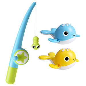 Jouets de bain magnétiques pour la pêche, baleines nageuses à remonter, pour table aquatique, piscine, baignoire, pour les tout-petits - Product Image 1