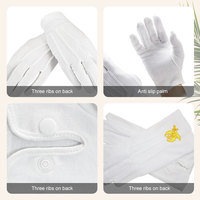 Gants en coton blanc confortables et respirants pour enfants, antidérapants, anti-chaleur, style uni, usage général, texture lisse, quotidien