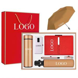Custom Luxury Corporate <b>Gift</b> <b>Set</b> with Logo Business Item Promotional Product Notebook Umbrella Vacuum Flask Pen <b>Set</b> - Product Image 1