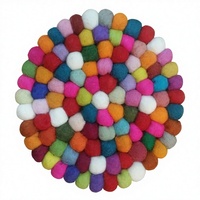 Tapis en feutre de laine faits à la main PR-001, modernes, écologiques, 20 cm, multicolores, pour l'hiver, coussin, décoration intérieure, utilisation sur table