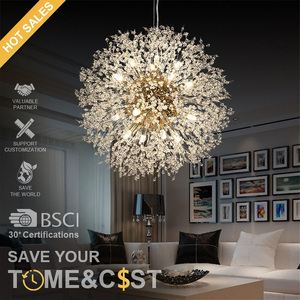 Insieme lampadario moderno di lusso in cristallo di tarassaco per la casa luce del ciondolo <span class=keywords><strong>Design</strong></span> rotondo illuminazione da salotto lampadario nordico - Product Image 2