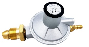 Régulateur de pression pour <span class=keywords><strong>bouteille</strong></span> de <span class=keywords><strong>gaz</strong></span> GPL en aluminium et laiton, homologué CE, connexion POL UK, buse en laiton de 10 mm, réduction de pression 37 mbar/50 mbar - Product Image 2