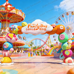 Gerbang Permen Tiup Bentuk Permen Pastel Kustom untuk Acara, Gerbang Tiup Bentuk Permen yang Cerah untuk Promosi - Product Image 4