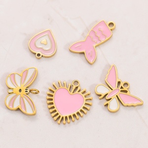 Accesorios Femeninos Hechos a Mano, Colgantes de Moda de Acero Inoxidable Chapados en Oro de 18K, Dijes Pequeños para Joyería, Pulseras y Collares - Product Image 1