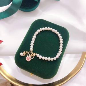 Bracelet en perles d'eau douce presque rondes, article tendance du Double Eleven, polyvalent, essentiel, avec une légère imperfection, charme tendance - Product Image 2