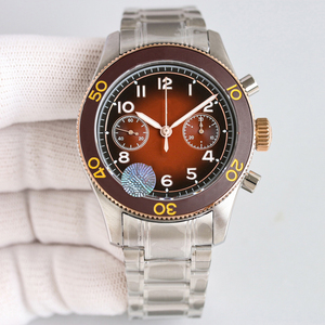 Lunette en céramique mate givrée avec chiffres arabes lumineux traversant des trous noirs. Montre mécanique pour homme - Product Image 1