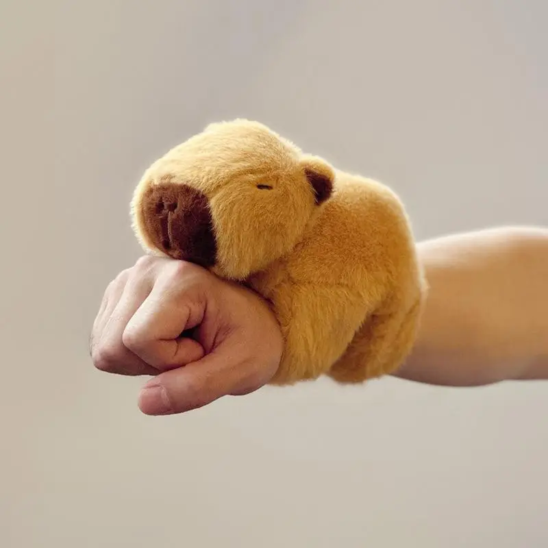 18cm Capybara Peluche Rideau Retenue Anneau Capybara Peluche Main Hochet Animal Bracelet Animal Slap Bracelet Huggers Bracelet