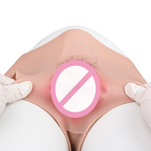 Panties <span class=keywords><strong>de</strong></span> Silicona FAAK con Canal Insertable <span class=keywords><strong>de</strong></span> 5 Pulgadas <span class=keywords><strong>de</strong></span> Profundidad, Vulva Realista y Vello Púbico, para Travestis y Crossdressers - Product Image 3