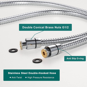 Ensemble de pommeau de <span class=keywords><strong>douche</strong></span> RV pour remorque de voyage en plein air à haute pression 3 + 2 modes d'économie d'eau avec <span class=keywords><strong>tuyau</strong></span> et bouton marche/arrêt pour les voyageurs - Product Image 6