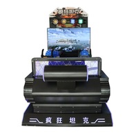 Jeu d'arcade de simulateur d'arcade de réservoir fou à pièces Machine d'amusement vidéo à pièces pour 6 ans et plus en bois métallique