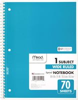 Cahier à spirale 8x10-1/2 pouces six couleurs 1 sujet carnet de notes agenda planificateur facile à déchirer Journal personnalisable