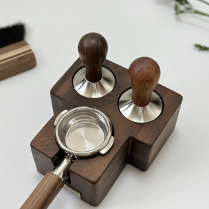 Tasseur à café avec manche en bois 51mm 53mm 58mm, base en acier inoxydable gravée sur mesure pour <span class=keywords><strong>barista</strong></span> à domicile - Product Image 3