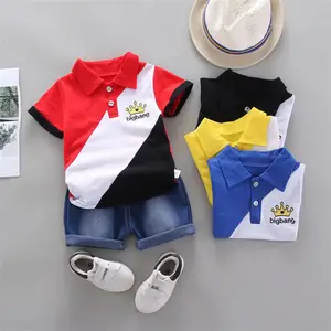 Baby Boys Sets Colorful Short Sleeve Polo T-Shirt with Shorts Two Piece Summer Outfits Fashion Suit Kid Clothes New Arrival